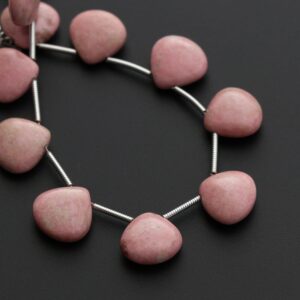Thulite Heart Smooth Beads, Thulite Heart - 12x11x4.5 Mm - Thulite - Gem Quality , 14 Cm Full Strand, Price Per Strand Thulite Heart Smooth Beads, Thulite Heart - 12x11x4.5 Mm - Thulite - Gem Quality , 14 Cm Full Strand, Price Per Strand