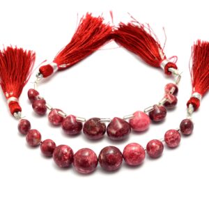 Natural Aaa+ Pink Thulite 8mm-12mm Onion Loose Beads | Thulite Semi Precious Gemstone Smooth Briolette Beads For Jewelry | 10 Beads Strand Natural Aaa+ Pink Thulite 8mm-12mm Onion Loose Beads | Thulite Semi Precious Gemstone Smooth Briolette Beads For Jewelry | 10 Beads Strand