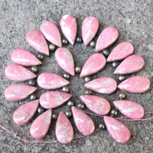 Thulite Gemstone Smooth Briolette Beads | 10-piece Pear I 17--18 Mm App I Jewelry Making (c901) Thulite Gemstone Smooth Briolette Beads | 10-piece Pear I 17--18 Mm App I Jewelry Making (c901)