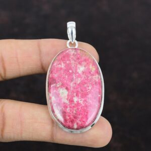 Handmade Thulite Pendant: 925 Sterling Silver Ethnic Jewelry Handmade Thulite Pendant: 925 Sterling Silver Ethnic Jewelry
