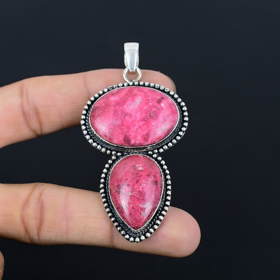 Handmade 925 Sterling Silver Thulite Pendant: Vintage Design