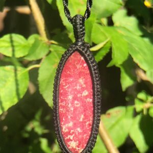 Thulite Necklace For Women, Thulite Jewelry, Macrame Necklace For Men, Macrame Gemstone Pendant, Healing Crystal Necklace Men, Pink Zoisite Thulite Necklace For Women, Thulite Jewelry, Macrame Necklace For Men, Macrame Gemstone Pendant, Healing Crystal Necklace Men, Pink Zoisite