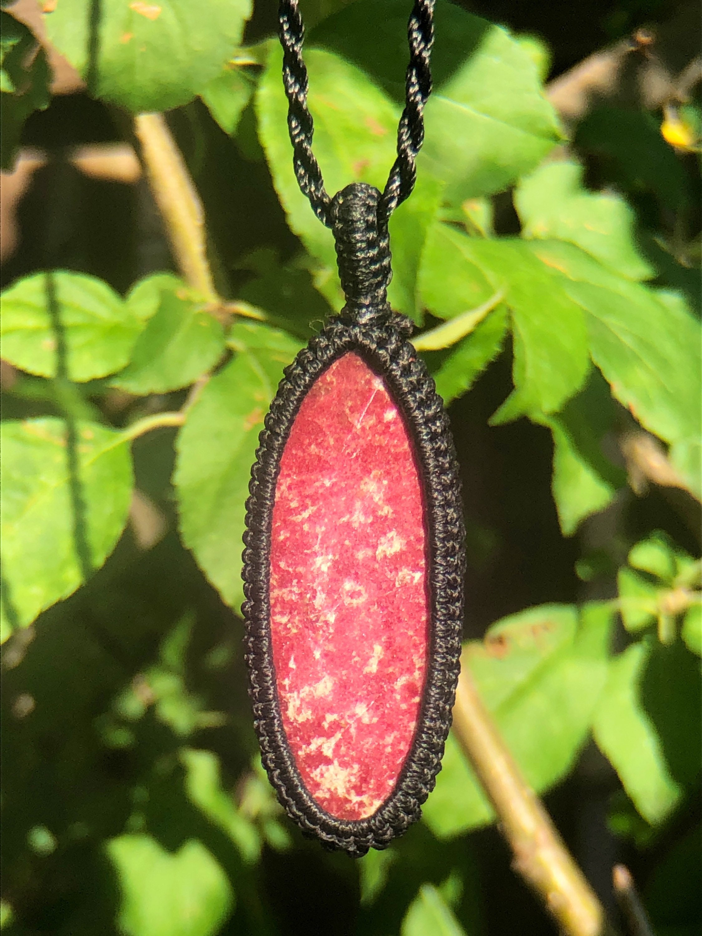 Thulite Necklace For Women, Thulite Jewelry, Macrame Necklace For Men, Macrame Gemstone Pendant, Healing Crystal Necklace Men, Pink Zoisite Thulite Necklace For Women, Thulite Jewelry, Macrame Necklace For Men, Macrame Gemstone Pendant, Healing Crystal Necklace Men, Pink Zoisite