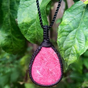 Thulite Necklace For Women, Thulite Jewelry, Macrame Necklace For Men, Macrame Gemstone Pendant, Healing Crystal Necklace Men, Pink Zoisite Thulite Necklace For Women, Thulite Jewelry, Macrame Necklace For Men, Macrame Gemstone Pendant, Healing Crystal Necklace Men, Pink Zoisite
