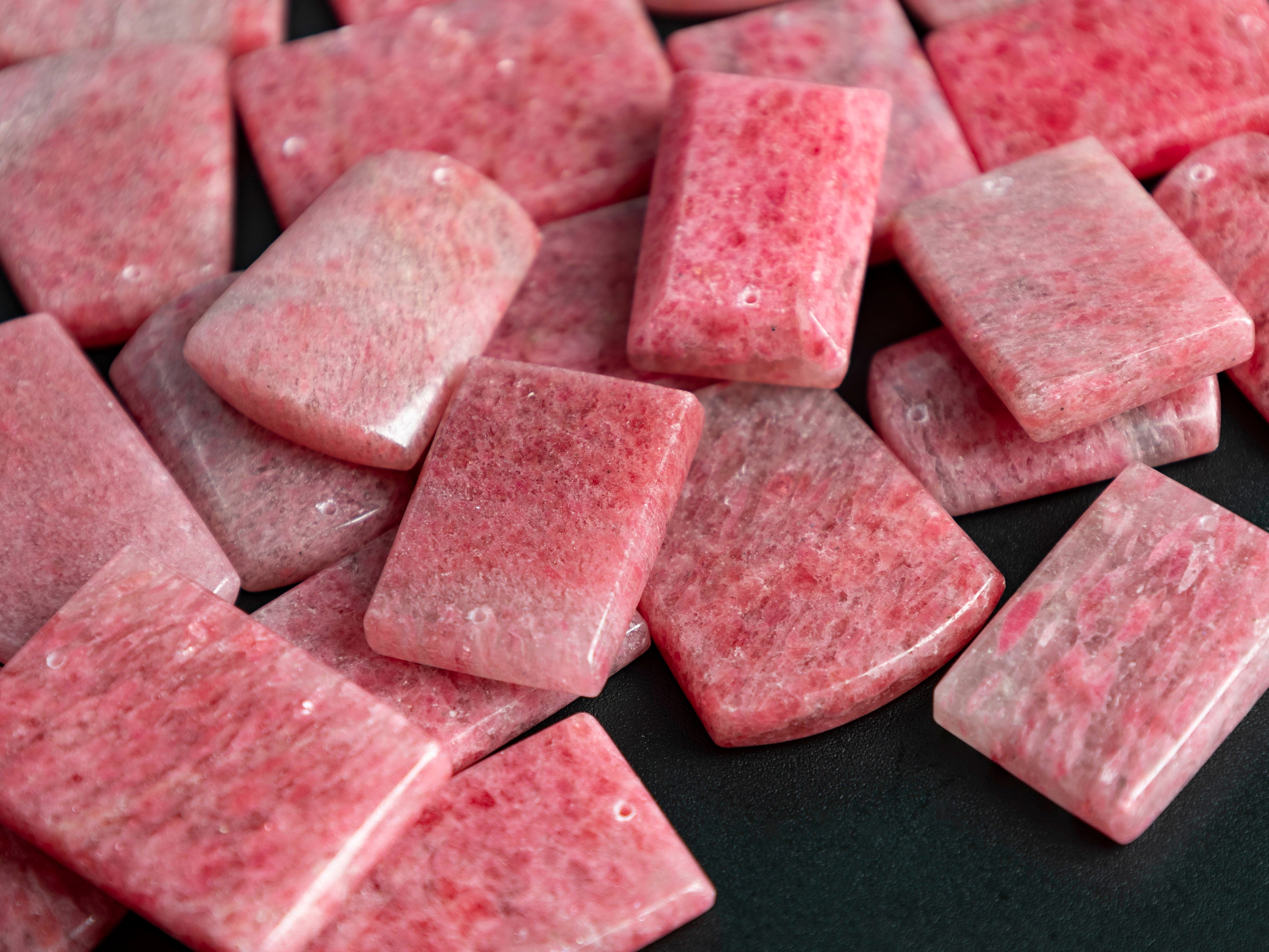 Top Drilled Cabochon Different Shape Stone Pendant - Genuine Natural Pink Thulite Top Drilled Cabochon Different Shape Stone Pendant - Genuine Natural Pink Thulite