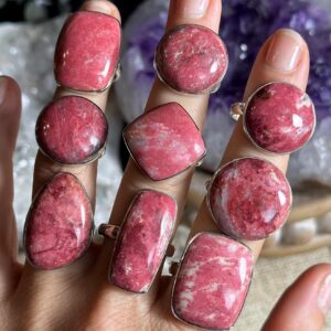 Thulite Ring, .925 Sterling Silver, Minimalist, Statement, Fitted