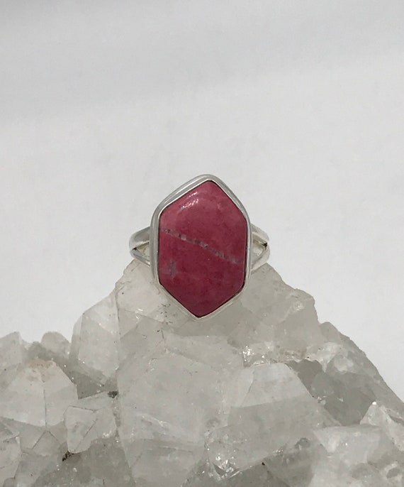 Abstract Pink Thulite Ring, Size 10