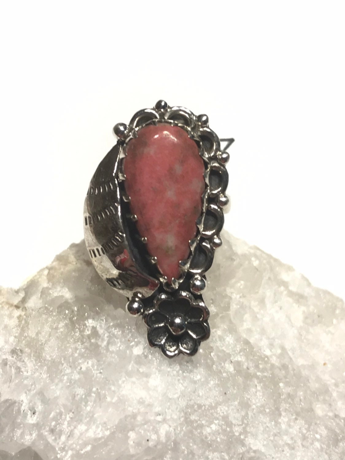 Beautiful Pink Thulite Ring, Size 7