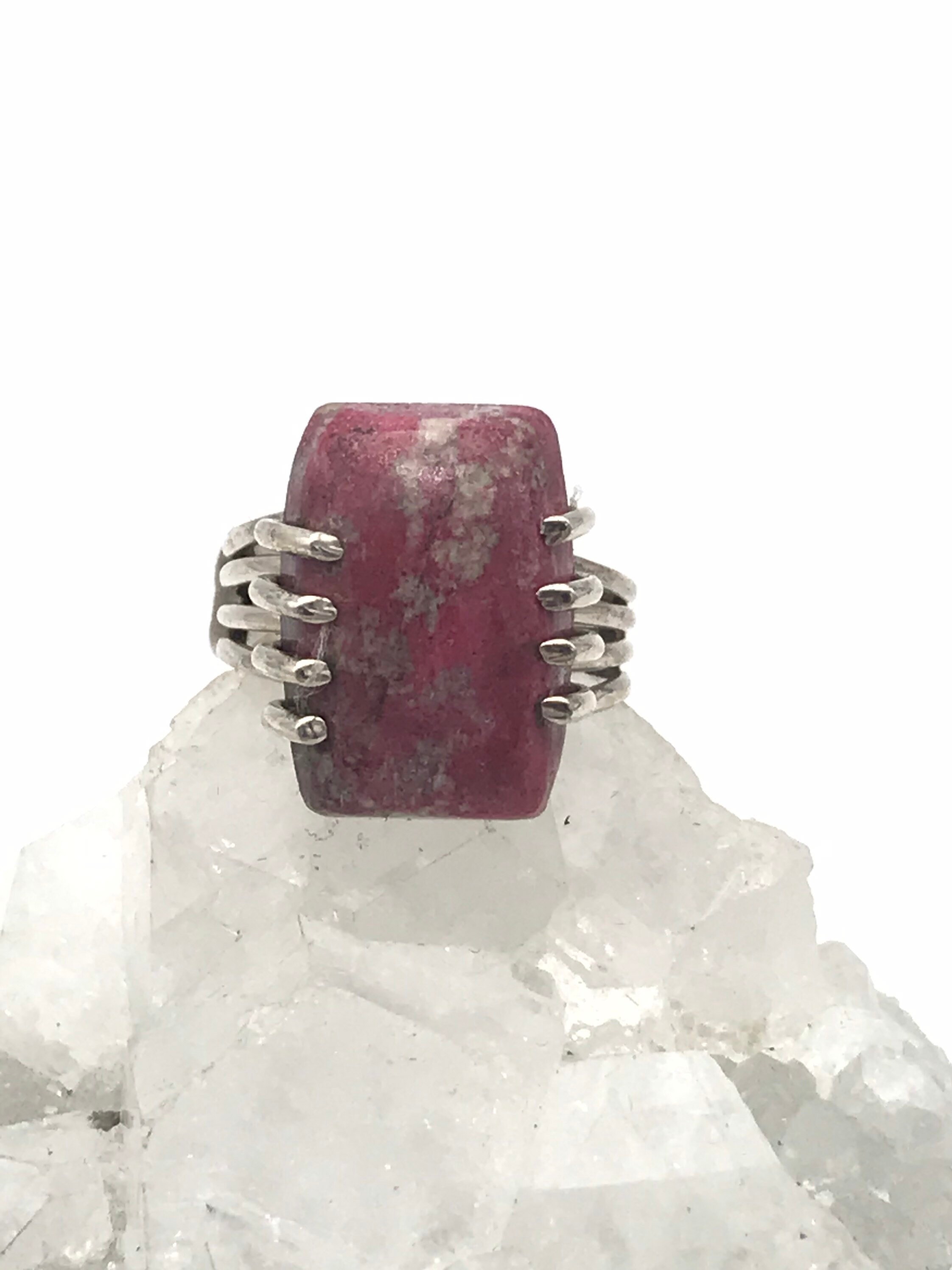 Beautiful Pink Thulite Ring, Size 8