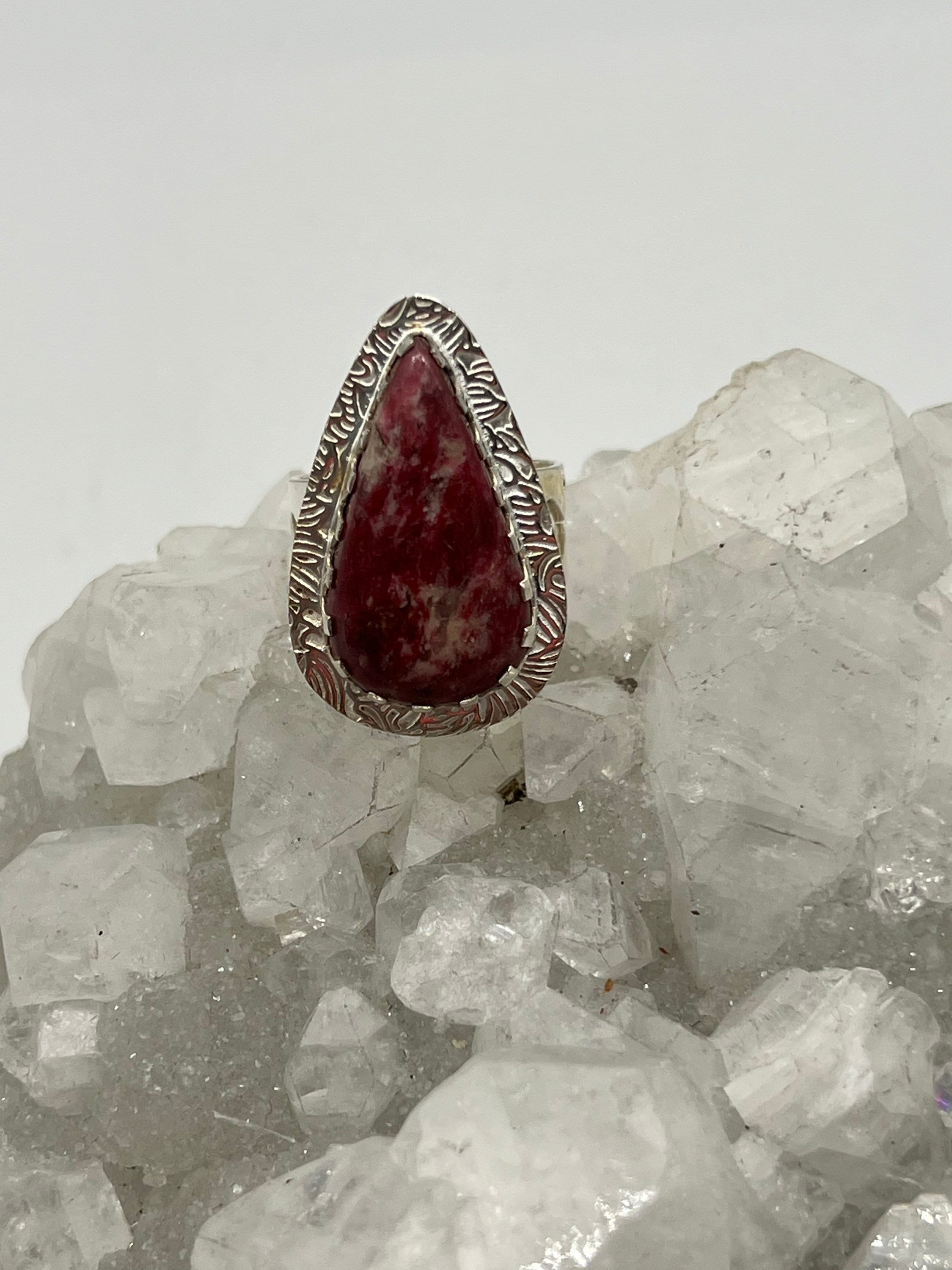 Beautiful Pink Thulite Ring, Size 7