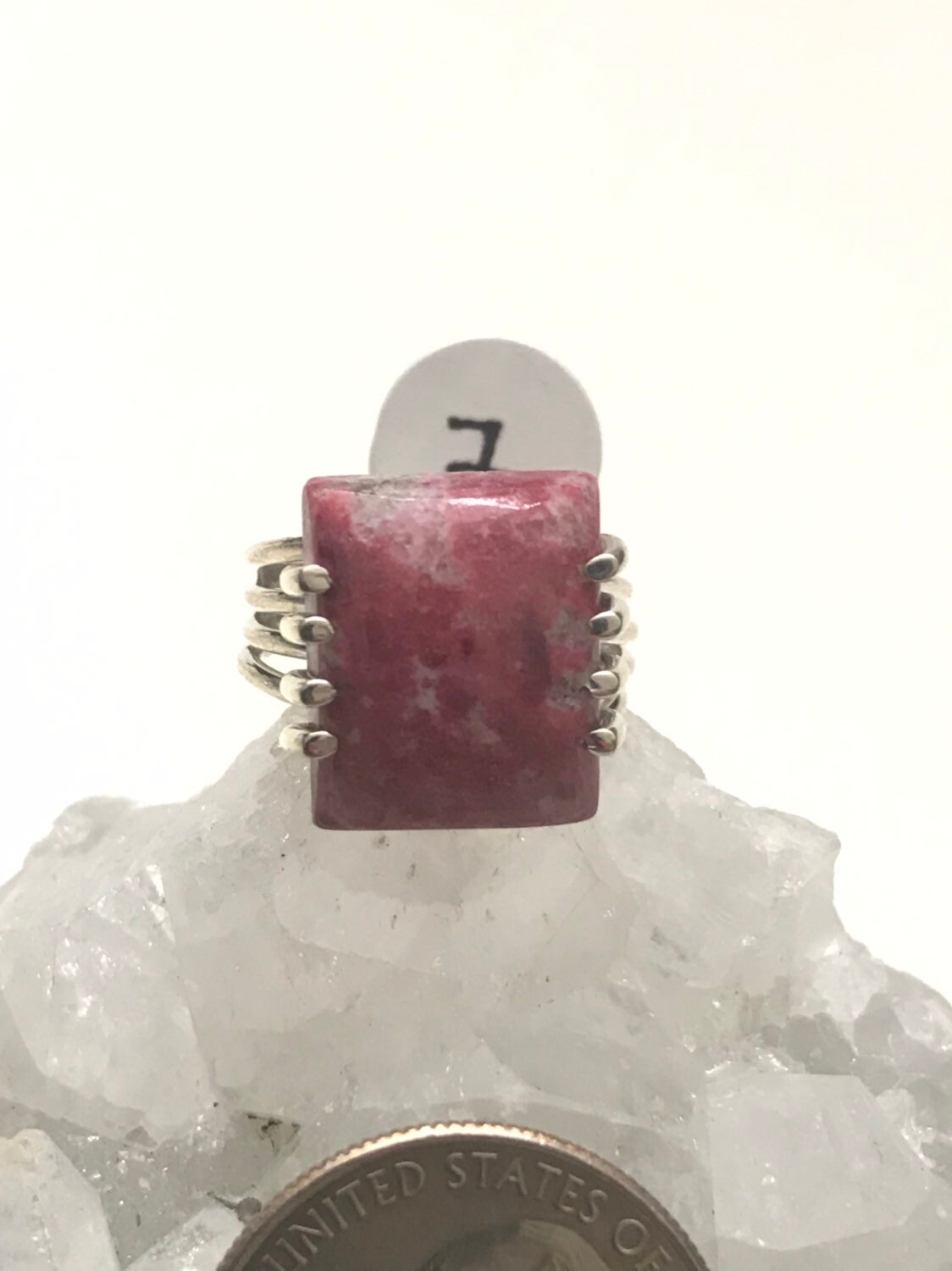 Beautiful Pink Thulite Ring, Size 7