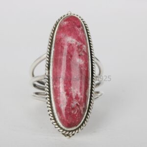 Thulite Ring: Sterling Silver Three-layer Bohemian Ring