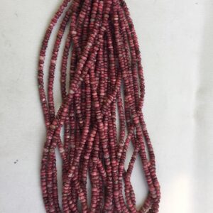 Bead Thulite plain rondelle 16" length 4-5mm each Bead Thulite plain rondelle 16" length 4-5mm each