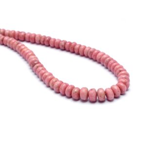 Natural Thulite Smooth Rondelle Beads | 4mm-6mm Beads 16inch Strand | Pink Thulite Semi Precious Gemstone Loose Beads for Jewelry Making Natural Thulite Smooth Rondelle Beads | 4mm-6mm Beads 16inch Strand | Pink Thulite Semi Precious Gemstone Loose Beads for Jewelry Making
