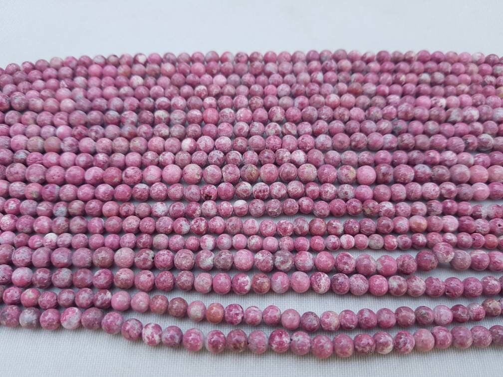 Bead Thulite Plain Round 5 Mm 10" Each Bead Thulite Plain Round 5 Mm 10" Each