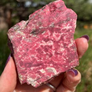 Thulite Lapidary Slab natural stone not polished for cabbing