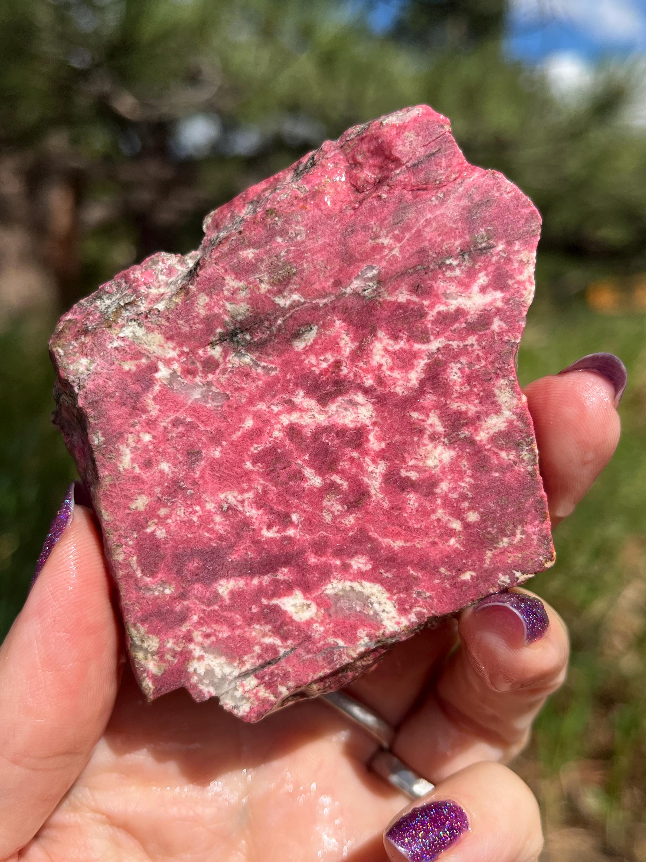 Thulite Lapidary Slab Natural Stone Not Polished For Cabbing