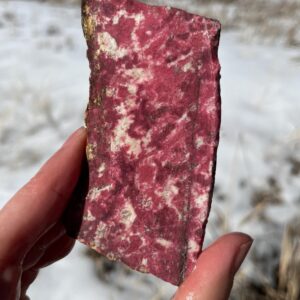 Thulite Lapidary Slab natural stone not polished for cabbing