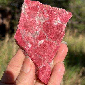 Thulite Lapidary Slab natural stone not polished for cabbing