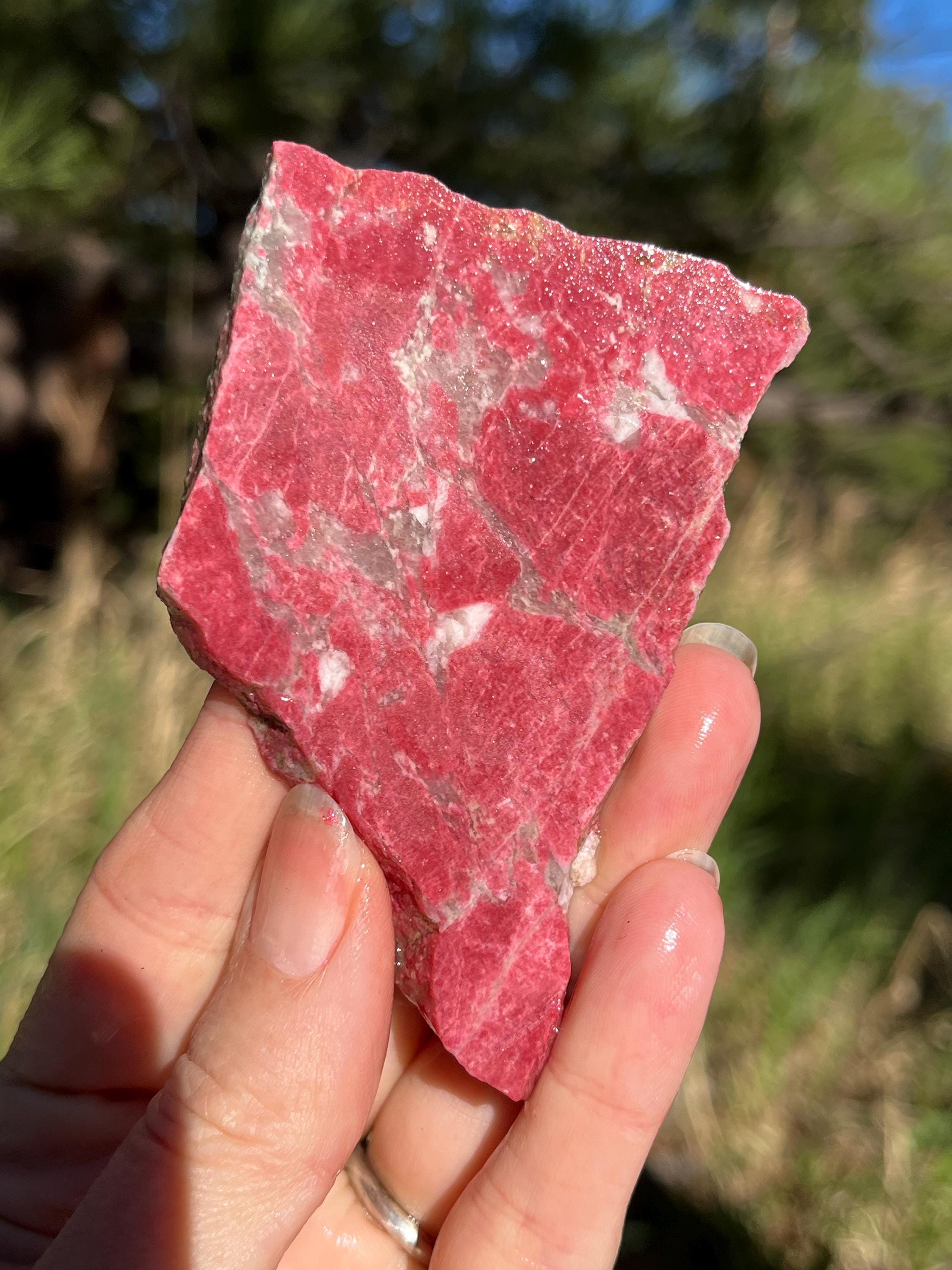 Thulite Lapidary Slab Natural Stone Not Polished For Cabbing