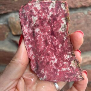 Thulite Lapidary Slab natural stone not polished for cabbing