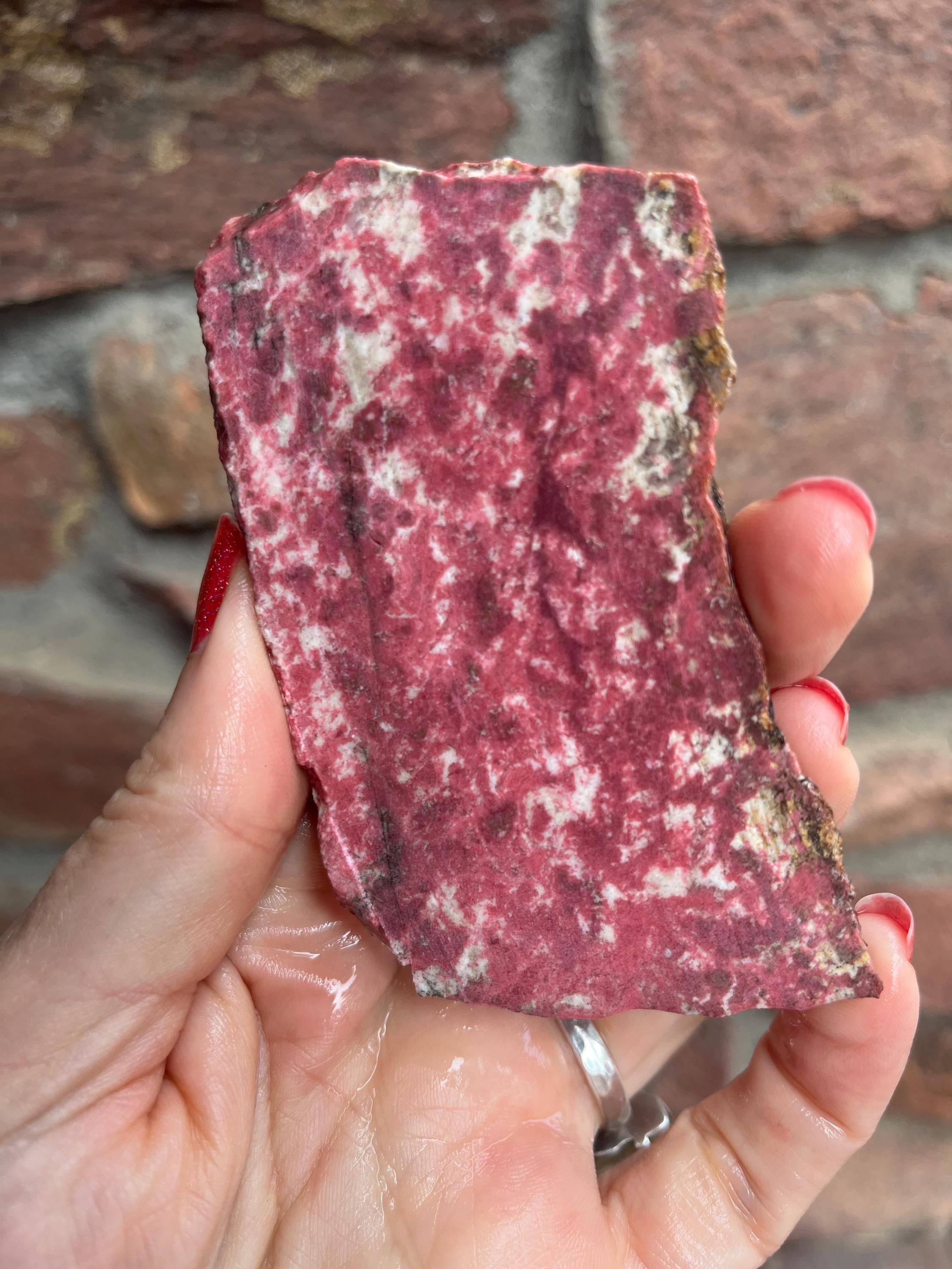 Thulite Lapidary Slab Natural Stone Not Polished For Cabbing