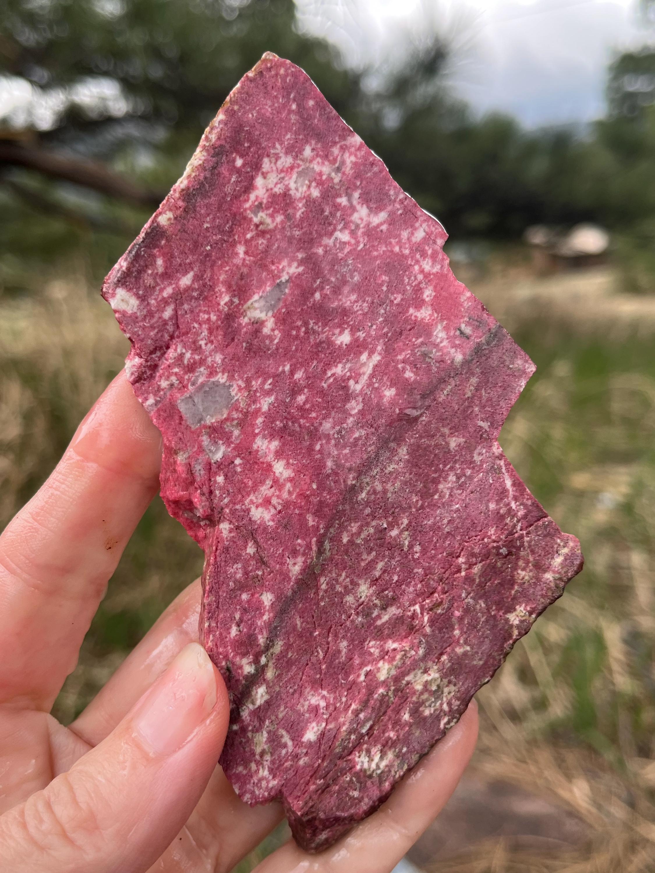 Thulite Lapidary Slab Natural Stone Not Polished For Cabbing