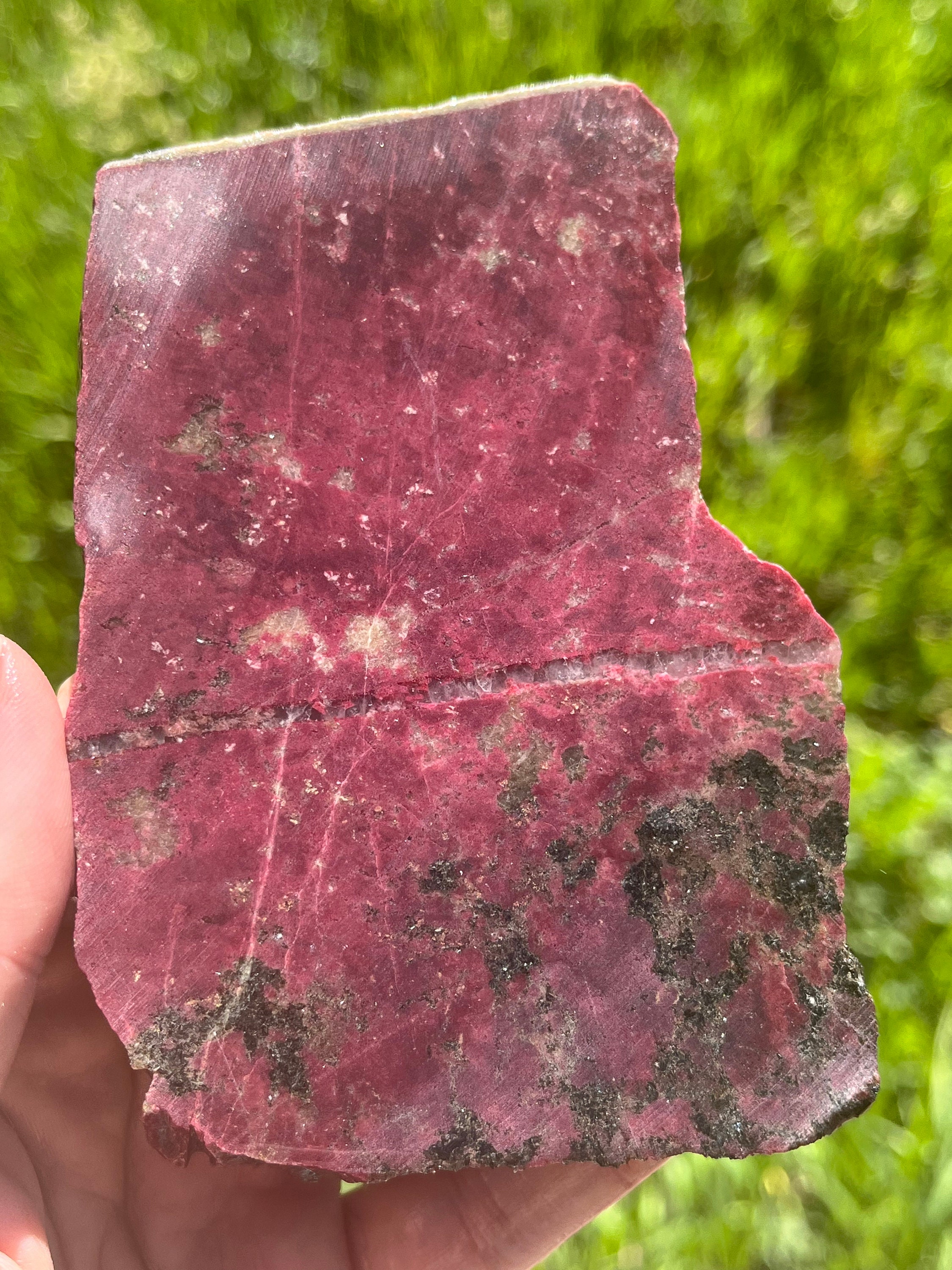 Thulite Lapidary Slab Natural Stone Not Polished For Cabbing Thulite Lapidary Slab Natural Stone Not Polished For Cabbing