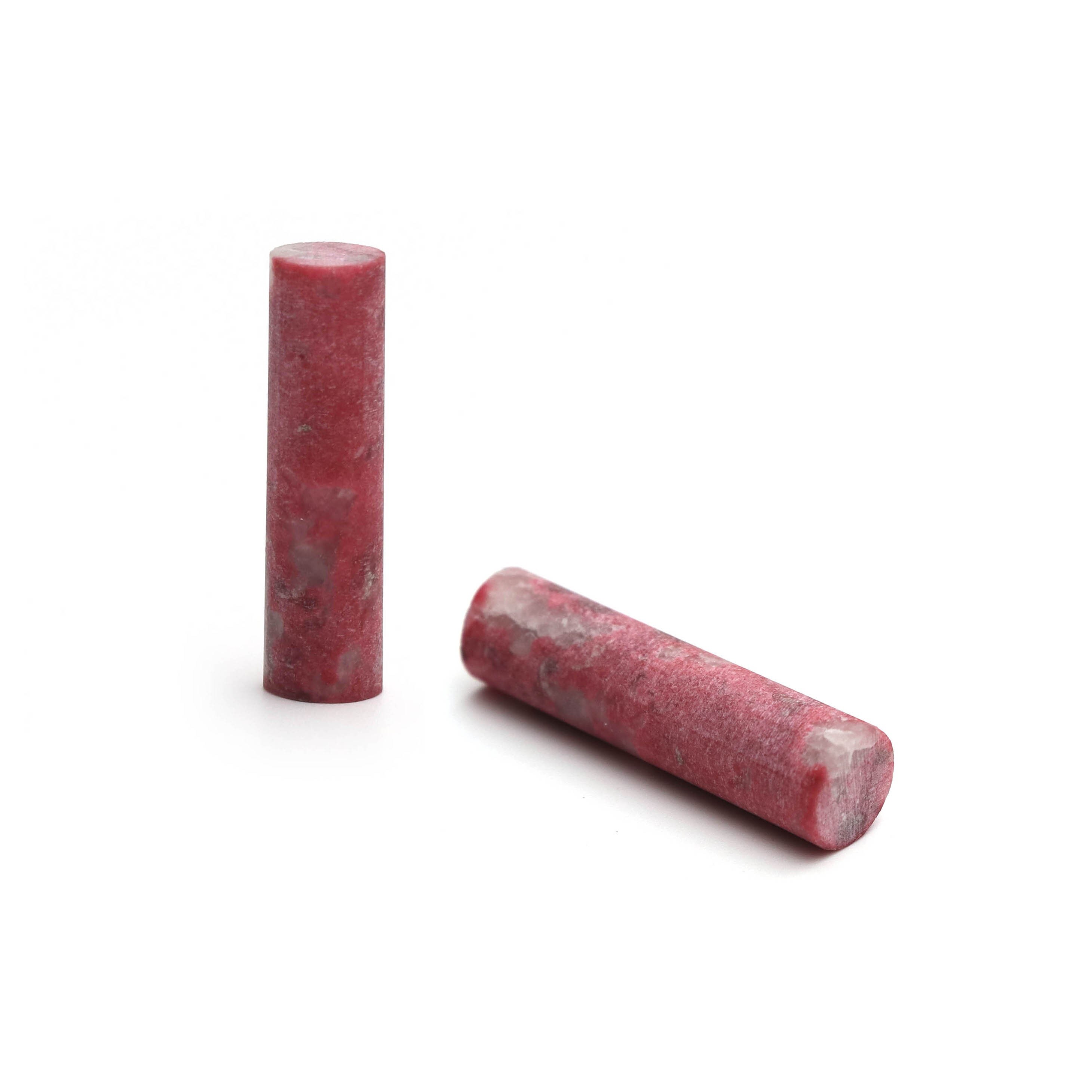 Thulite Matte Finish Cylinder Gemstone, 8x31 Mm, Matt Finish Gemstone , Aa Quality , Price Per Pair Gemstone