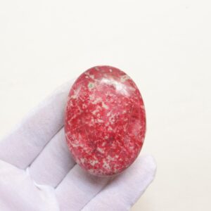 Rare Pink Thulite Palmstone, Natural Thulite Stone From Norway, Crystal Palmstone, Polished Thulite Gemstone, Heart Chakra, Meditation Stone