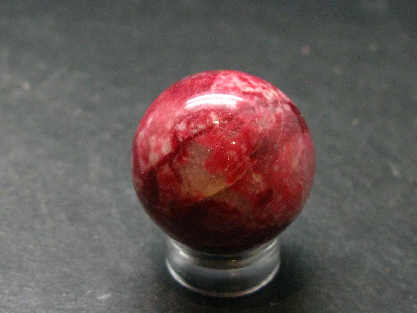 Rare Red Thulite Sphere Ball From Norway - 0.9" - 22.91 Grams Rare Red Thulite Sphere Ball From Norway - 0.9" - 22.91 Grams