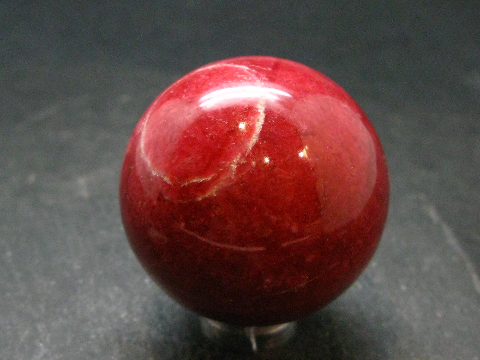 Rare Red Thulite Sphere Ball From Norway - 1.6" - 112.85 Grams Rare Red Thulite Sphere Ball From Norway - 1.6" - 112.85 Grams