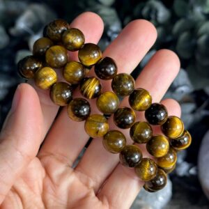 10mm Tiger Eye Bracelet: Crystal Gemstone Beaded Stretch Bracelet 10mm Tiger Eye Bracelet: Crystal Gemstone Beaded Stretch Bracelet