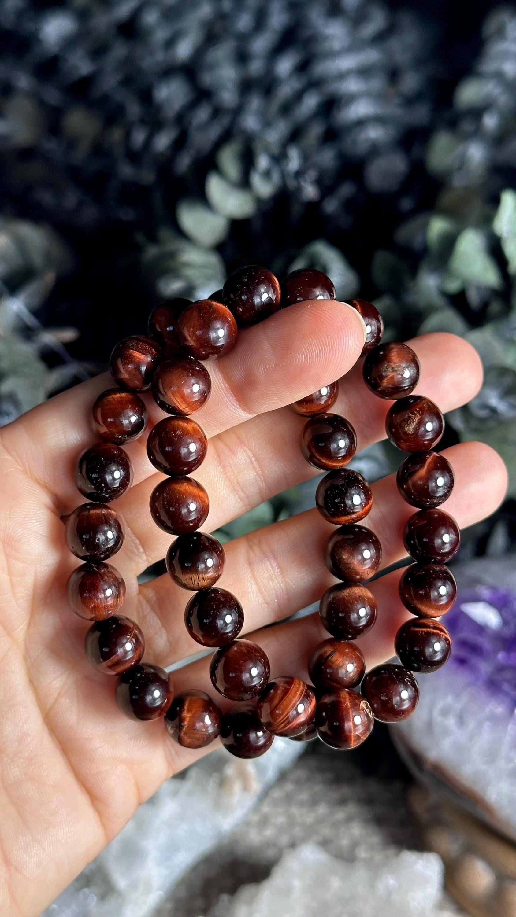 10mm Red Tiger Eye Bracelet: Crystal Gemstone Stretch Bracelet 10mm Red Tiger Eye Bracelet: Crystal Gemstone Stretch Bracelet