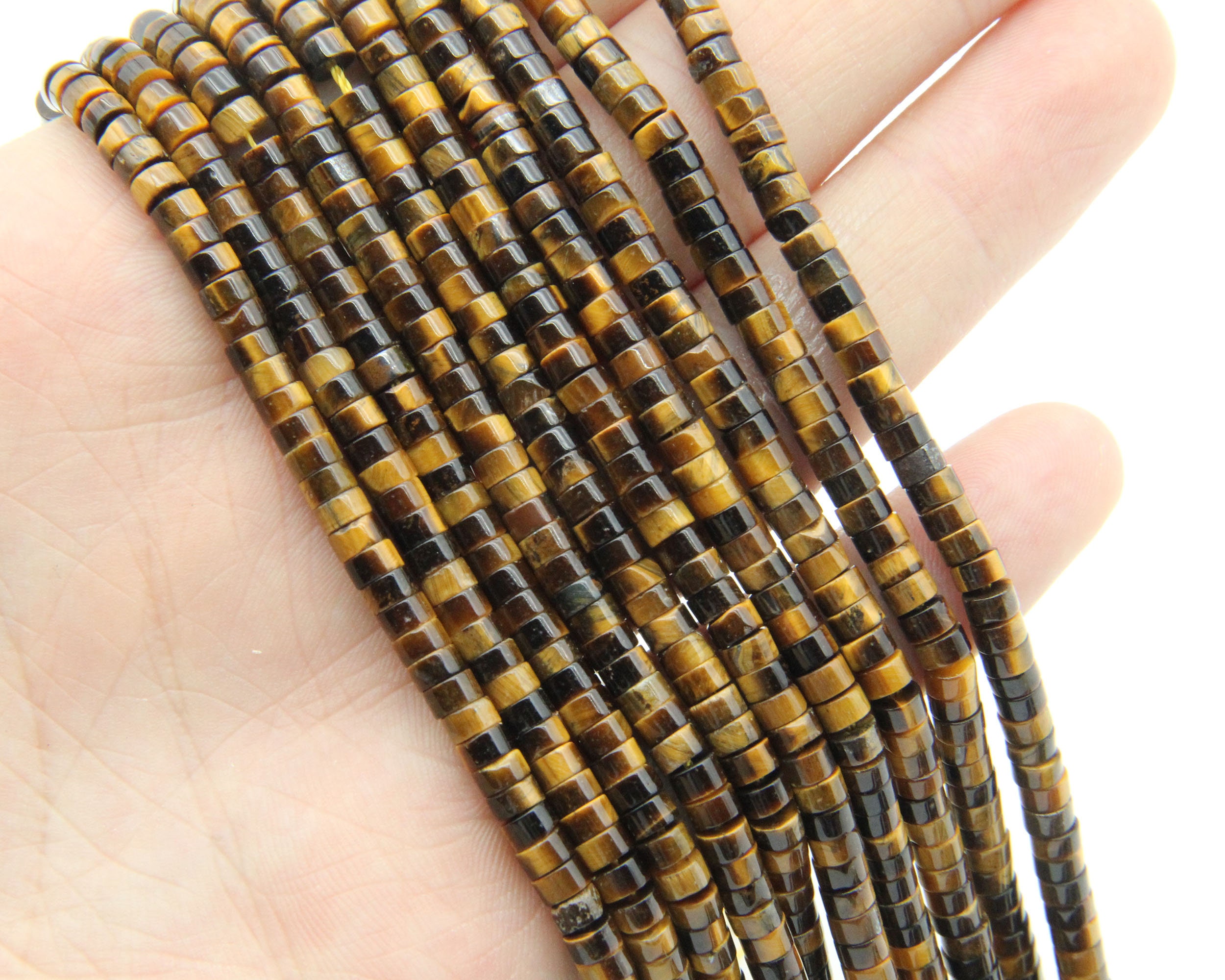 2x3mm/2x4mm Tiger Eyes Stone Rondelle Beads,for Diy Making Beads,wholesale Gemstone Beads,polished Bracelet Beads/necklace Beads.
