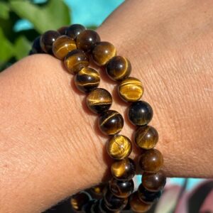 8mm Tiger Eye Bracelet: Crystal Gemstone Stretch Bracelet