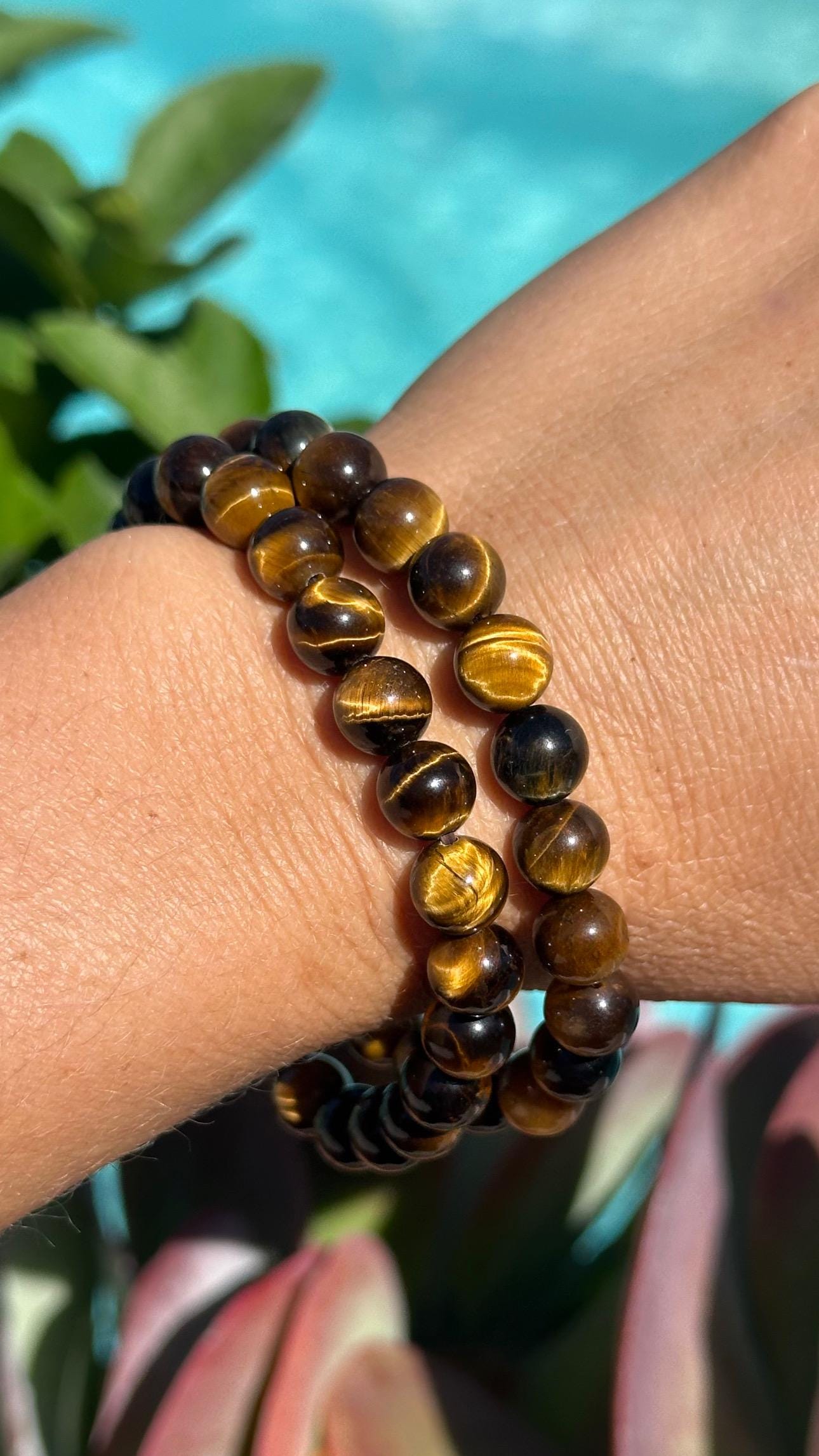 8mm Tiger Eye Bracelet: Crystal Gemstone Stretch Bracelet