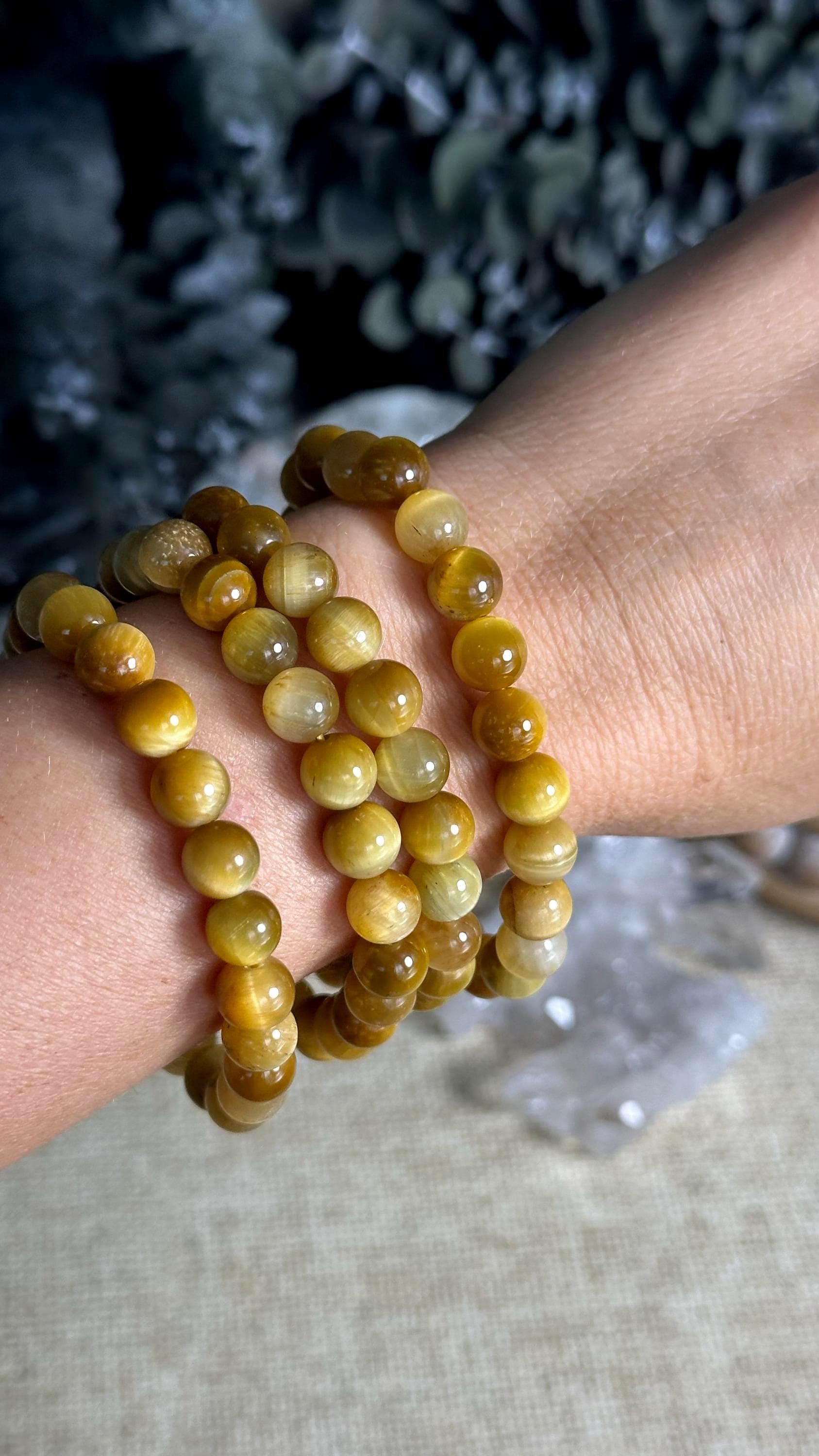 8mm Golden Tiger Eye Bracelet: Crystal Gemstone Stretch Bracelet 8mm Golden Tiger Eye Bracelet: Crystal Gemstone Stretch Bracelet