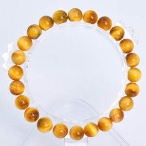 8mm Golden Tiger Eye Beads Bracelet Grade Aa Round Gemstone 7" Bulk Lot Options (106604h-2014)