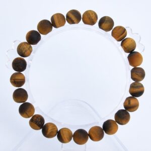 8mm Matte Yellow Tiger Eye Beads Bracelet Grade A Genuine Natural Round Gemstone 7.5" Bulk Lot 1,3,5,10 And 50 (106732h-072)