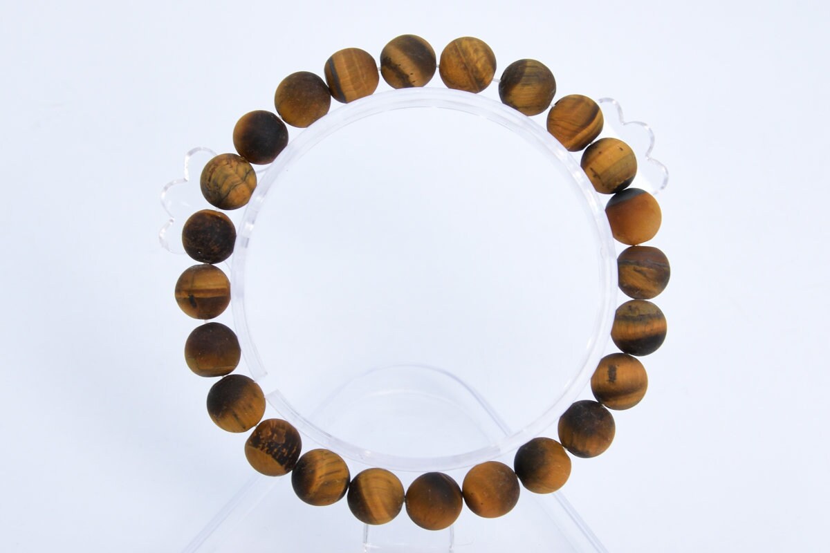 8mm Matte Yellow Tiger Eye Beads Bracelet Grade A Genuine Natural Round Gemstone 7.5" Bulk Lot 1,3,5,10 And 50 (106732h-072)