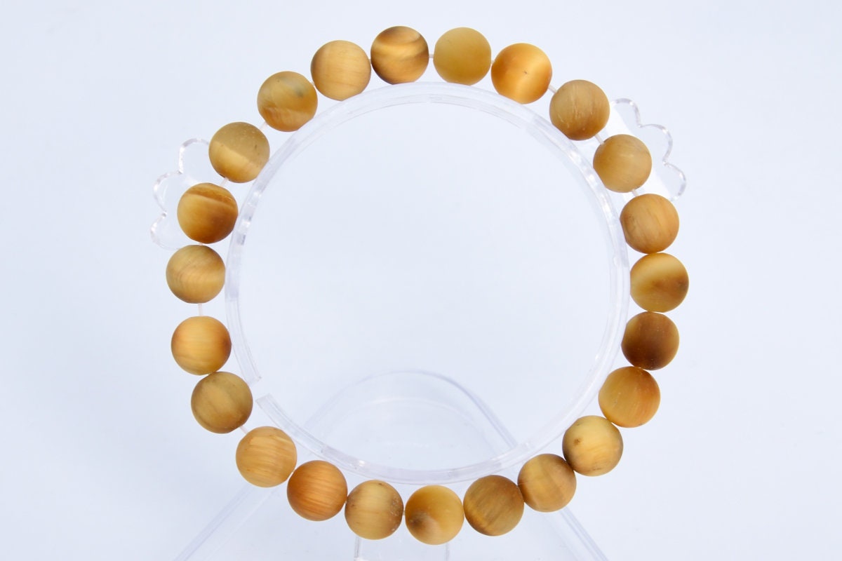 8mm Matte Golden Tiger Eye Beads Bracelet Grade Aa Natural Round Gemstone 7" Bulk Lot 1,3,5,10 And 50 (106759h-068)