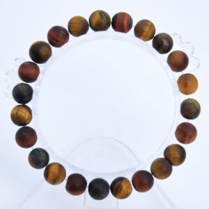 8mm Matte Yellow Red Blue Tiger Eye Beads Bracelet Grade A Genuine Natural Round Gemstone 7" Bulk Lot 1,3,5,10 And 50 (106769h-074)