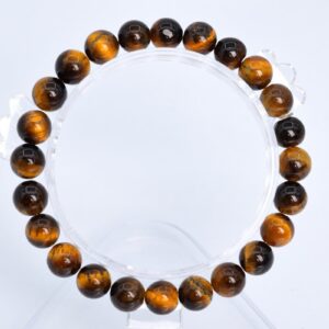 8mm Yellow Tiger Eye Beads Bracelet Grade A Genuine Natural Round Gemstone 7" Bulk Lot Options (106606h-2013)