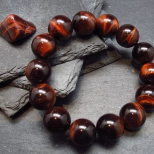 Bulls Eye (red Tiger Eye) Genuine Bracelet ~ 7 Inches ~ 14mm Beads