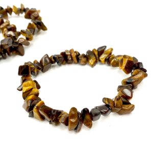 Tiger Eye Crystal Chip Bracelet: Beaded Gemstone Stretch Bracelet Tiger Eye Crystal Chip Bracelet: Beaded Gemstone Stretch Bracelet