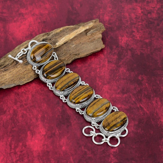 Dainty Tiger Eye Bracelet, 925 Sterling Silver Jewelry, Bracelet Adjustable Bracelet, Gemstone Bracelet, Handmade Jewelry, Anniversary Gifts