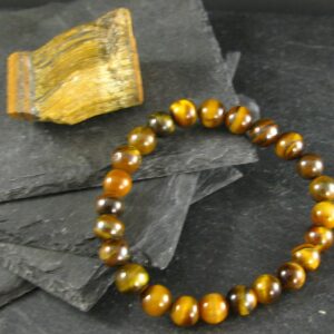 Tiger Eye Genuine Bracelet ~ 7 Inches ~ 8mm Round Beads