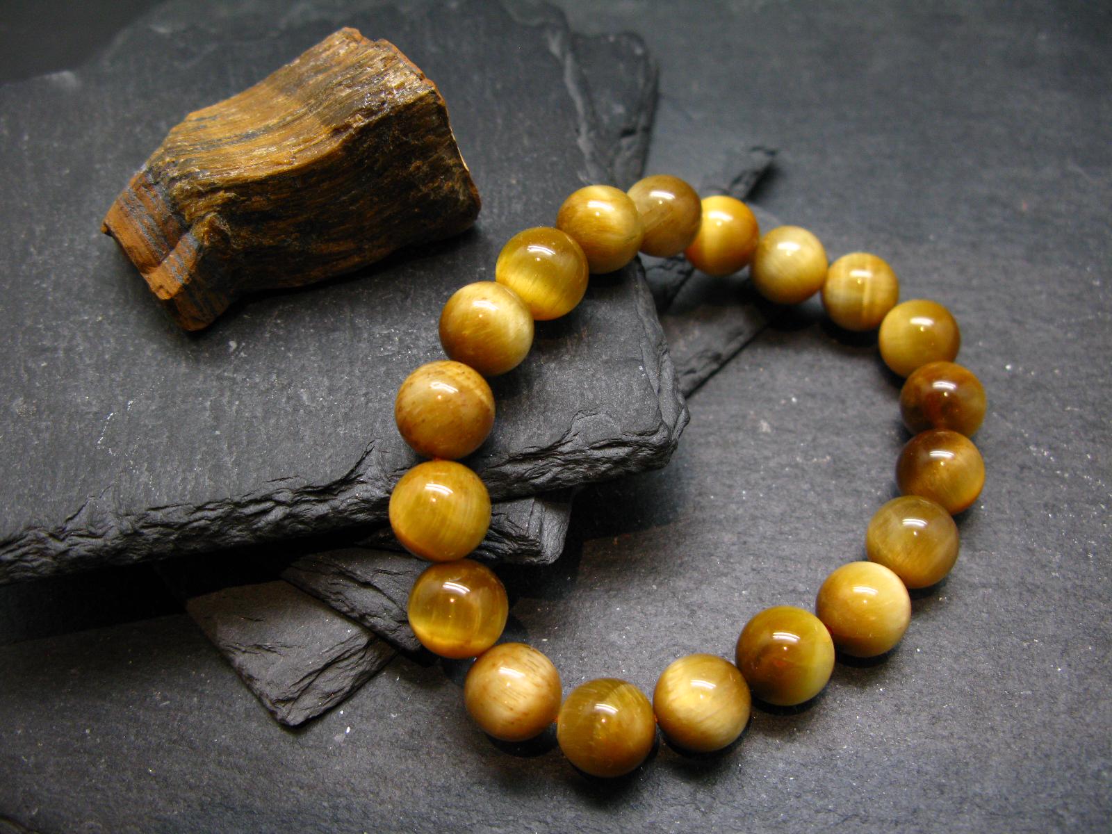 Golden Tiger Eye Genuine Bracelet ~ 7 Inches ~ 10mm Round Beads Golden Tiger Eye Genuine Bracelet ~ 7 Inches ~ 10mm Round Beads