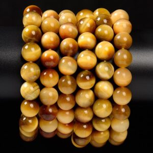 Natural Golden Tiger Eye Gemstone Round Bracelet 8mm 10mm 7.5 Inch Strand (s36) Natural Golden Tiger Eye Gemstone Round Bracelet 8mm 10mm 7.5 Inch Strand (s36)